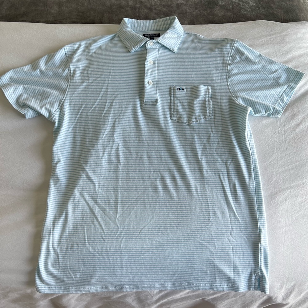 Fish Hippie Blue and White Striped Polo